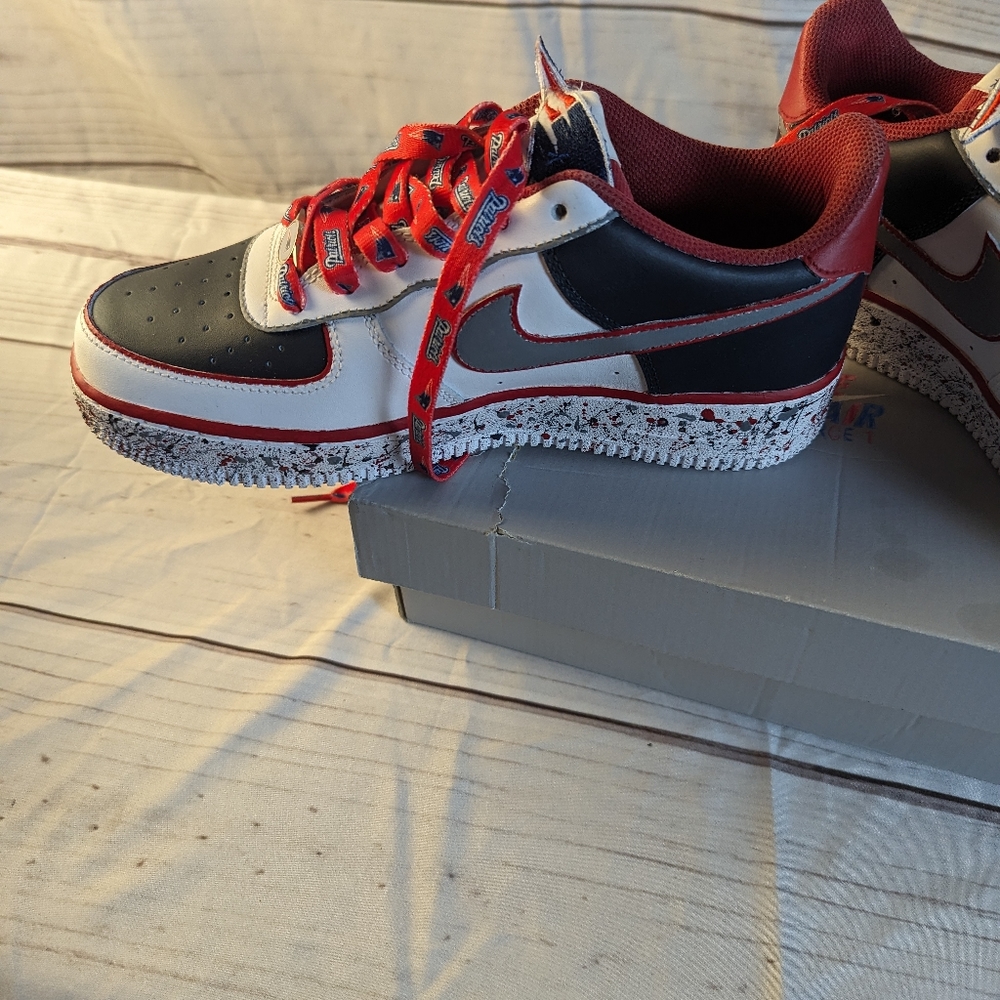 Nike Air Force 1 Size 7y New England Patriots custom painted shoes.